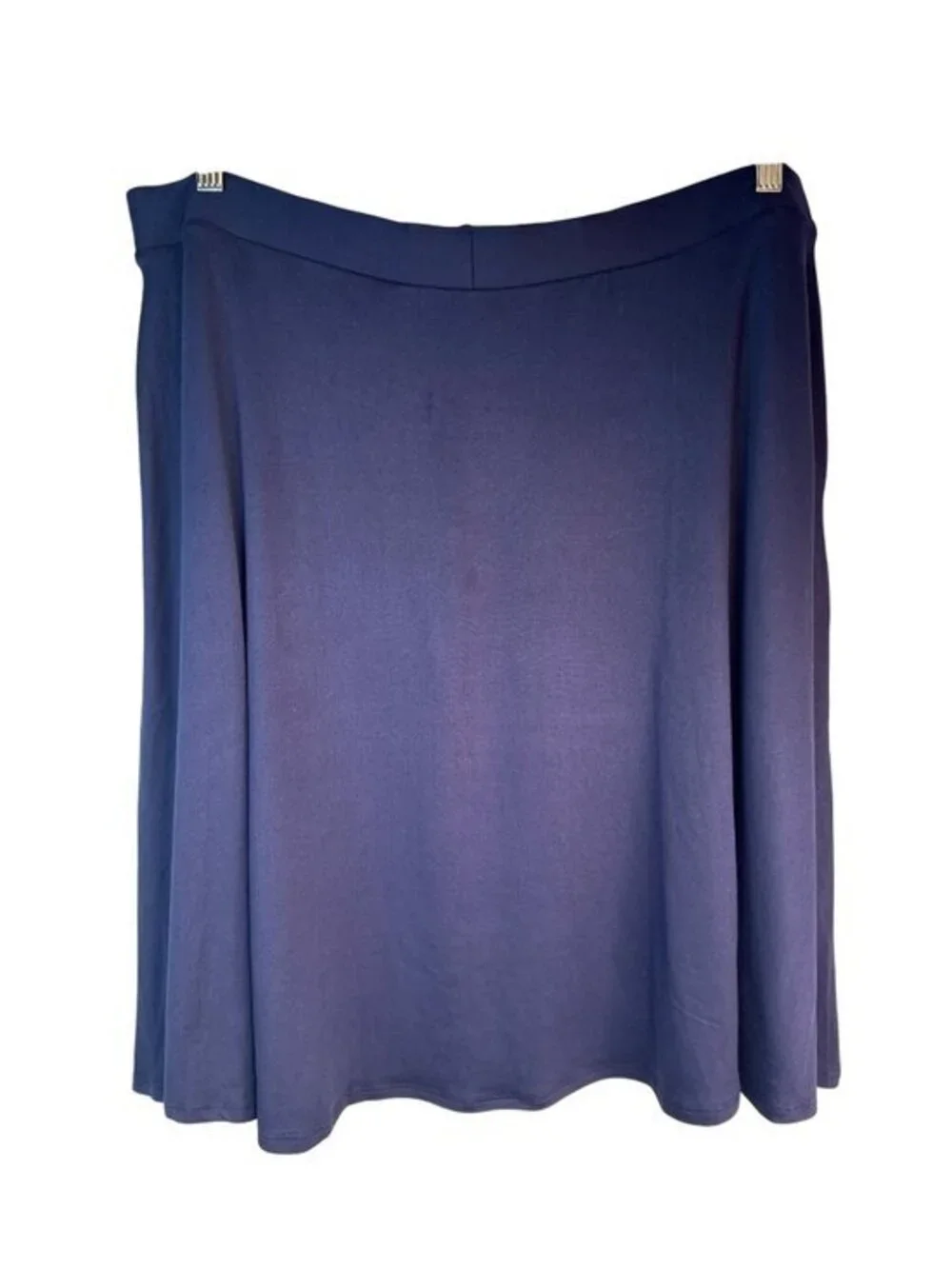 New ModCloth Womens 2X Navy Midi Flared Skirt Polyester Blend Made In USA